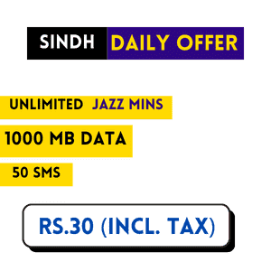 Jazz karachi, sindh super 4g data offer Daily