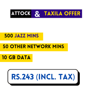 Jazz Details For Attock & taxila (haripur & nowshera) daily offers and codes